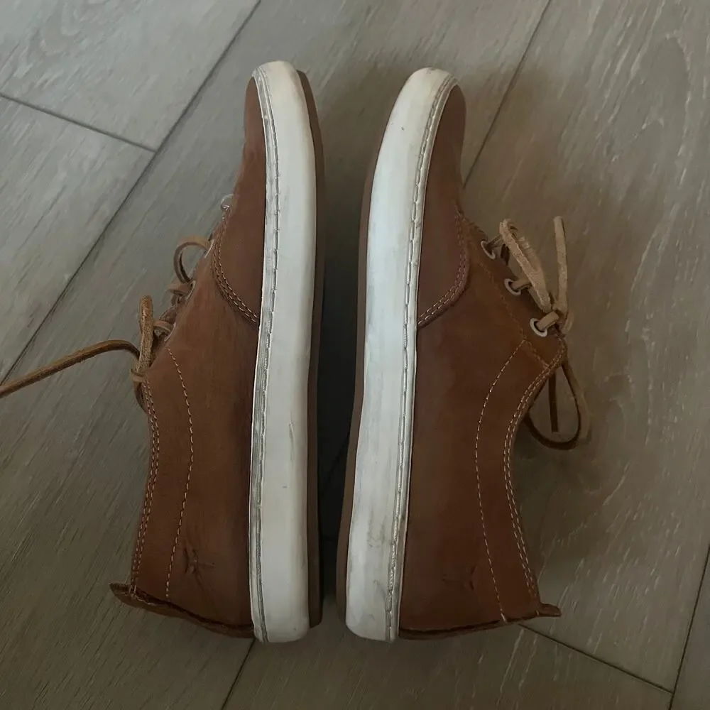 FRYE 'Norfolk' Men's 8.5 Deck Shoe Leather Lace Up Casual Sneaker Cognac Tan
